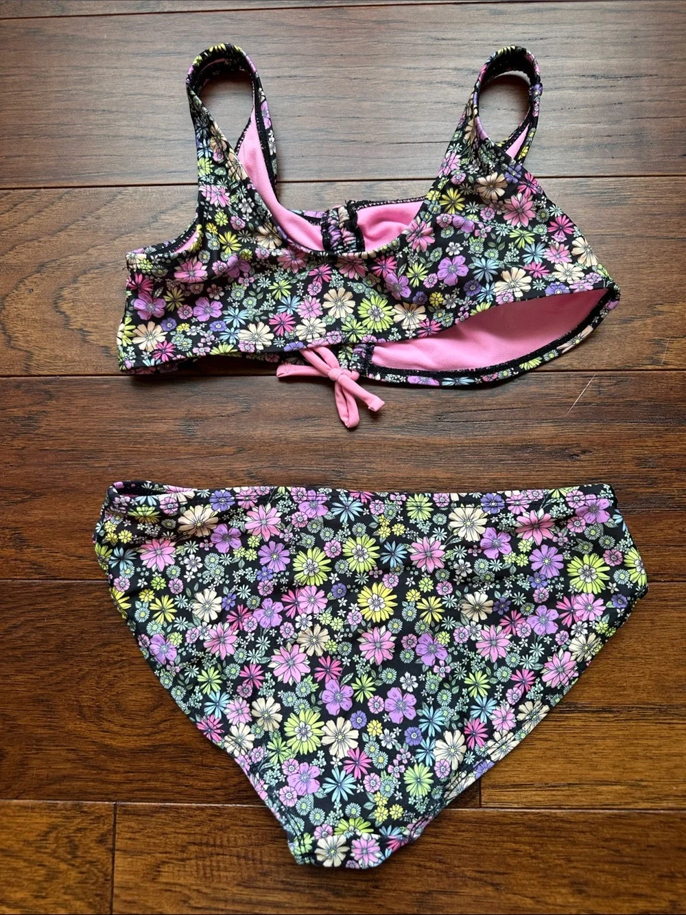 Girls Mixed Bikini Set - Multi Color Floral & Solid